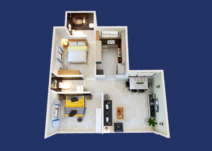 Krishna Kunj 360 2 BHK Floor Plan Thumbnail - Residential Property Goregaon West
